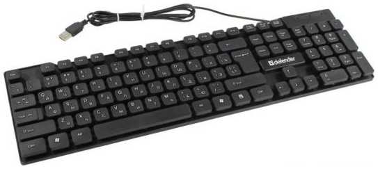 Клавиатура проводная Defender HB-190 USB черный 2034668426