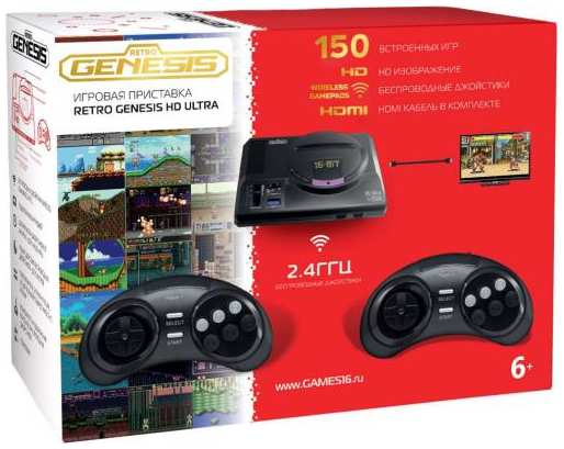 Sega Игровая консоль Retro Genesis HD Ultra черный в комплекте: 150 игр 2034704538
