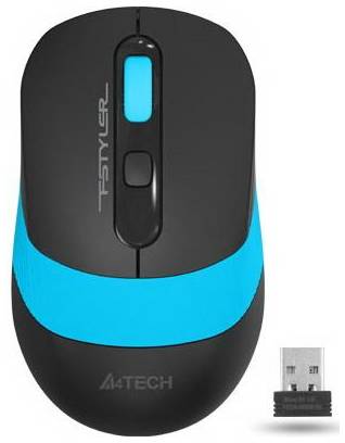 Мышь беспроводная A4TECH FG10 чёрный синий USB