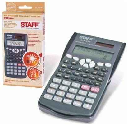 Калькулятор инженерный STAFF STF-810 (181х85 мм), 240 функций, 10+2 разрядов, двойное питание, 250280 2034705634