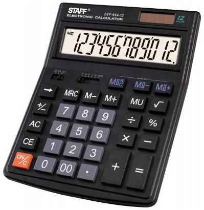 Калькулятор настольный STAFF STF-444-12 (199x153 мм), 12 разрядов, двойное питание, 250303 2034705658