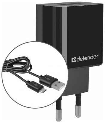 Сетевой адаптер Defender UPC-21 2 х USB 2.1A черный 2034705853