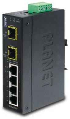 Planet IP30 Industrial 4-Port 10 / 100 / 1000T + 2-Port 100 / 1000X SFP Gigabit Switch (-40 to 75 degree C) (IGS-620TF)