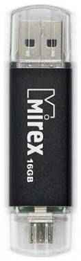Флеш накопитель 16GB Mirex Smart, OTG, USB 2.0/MicroUSB, Черный 2034720553