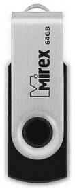 Флеш накопитель 64GB Mirex Swivel, USB 2.0, Черный (13600-FMURUS64)