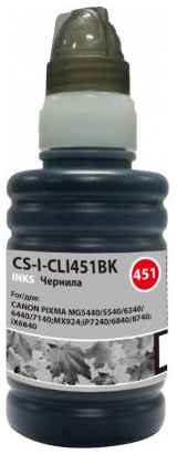 Чернила Cactus CS-I-CLI451BK черный 100мл для Canon Pixma iP6840/iP7240/iP8740/iX6840/MG5440 2034730285
