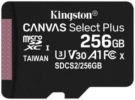 Флеш карта microSDHC 256Gb Class10 Kingston SDCS2 / 256GBSP CanvSelect Plus без адаптера (Canvas Select Plus microSDXC 256GB)
