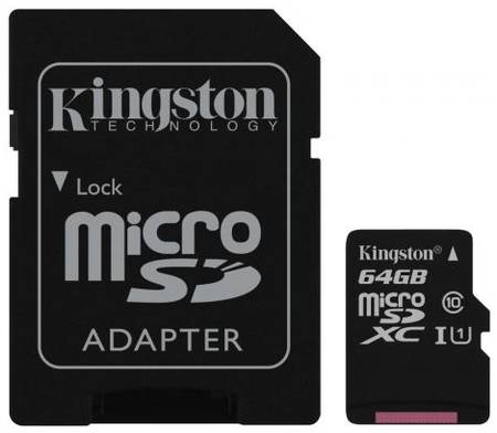 Карта памяти microSDHC 64Gb Kingston SecureDigital 2034737869