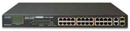 Planet 24-Port 10/100TX 802.3at PoE + 2-Port Gigabit TP/SFP Combo Ethernet Switch with LCD PoE Monitor (300W) 2034742038