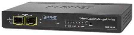 Planet IPv4 / IPv6 Managed 8-Port 10 / 100 / 1000Mbps + 2-Port 100 / 1000X SFP Gigabit Desktop Ethernet Switch (POE PD, External PWR) (GSD-1002M)