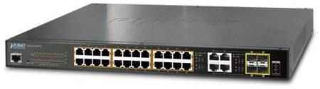 Planet IPv6 / IPv4, 24-Port Managed 802.3at POE+ Gigabit Ethernet Switch + 4-Port Gigabit Combo TP / SFP (440W) (GS-4210-24PL4C)