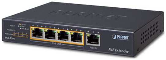 Planet 1-Port 60W Ultra PoE to 4-Port 802.3af/at Gigabit PoE Extender