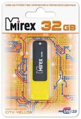 Флешка 32Gb Mirex City USB 2.0 черный желтый 13600-FMUCYL32 2034744022