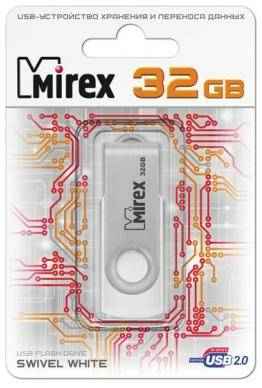 Флешка 32Gb Mirex Swivel USB 2.0 белый 13600-FMUSWT32 2034744078