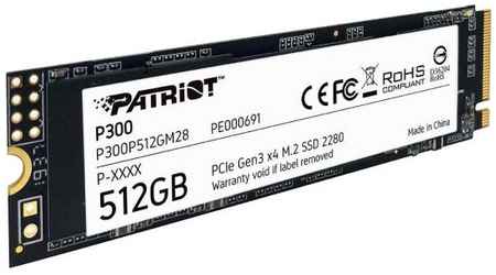 Твердотельный накопитель SSD M.2 512 Gb Patriot P300 Read 1700Mb/s Write 1200Mb/s 3D QLC NAND (P300P512GM28)