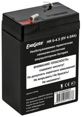 Exegate EX282949RUS Exegate EX282949RUS Аккумуляторная батарея ExeGate HR 6-4.5 (6V 4.5Ah), клеммы F1 (HR 6-4.5 (6V 4.5Ah))