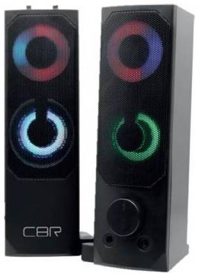 CBR CMS 514L Black, Акустическая система 2.0, питание USB, 2х3 Вт (6 Вт RMS), пластик, RGB-подсветка, конструкция-транформер, 3.5 мм лин. стереовход