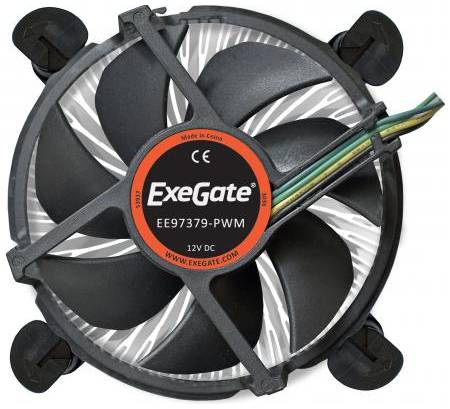 Кулер Exegate EX283279RUS ExeGate EE97379-PWM, Al, S1150 / 1151 / 1155 / 1156, TDP 65W, Hydro bearing, 4pin, 23.5db, BOX