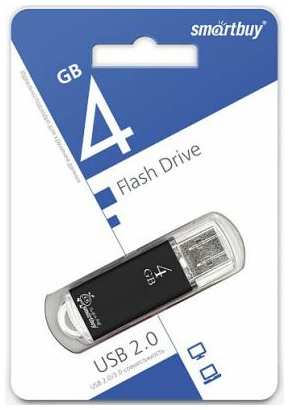 Флешка 4Gb Smart Buy V-Cut USB 2.0 черный SB4GBVC-K 2034764508