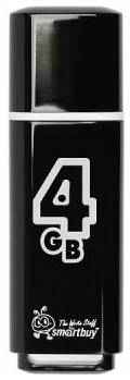 Флешка 4Gb Smart Buy Glossy USB 2.0 черный SB4GBGS-K