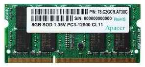 Оперативная память для ноутбука 8Gb (1x8Gb) PC3-12800 1600MHz DDR3L SO-DIMM CL11 Apacer AS08GFA60CATBGJ 2034766836