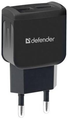 Defender Сетевой адаптер 2xUSB, 5V / 2.1А, черный, пакет (EPA-13) (83840)