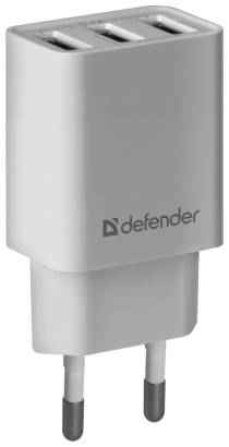 Defender Сетевой адаптер 3xUSB, 5V/3.1А , белый (UPA-31) (83587)