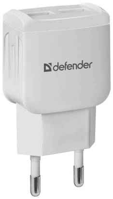 Defender Сетевой адаптер 2xUSB, 2.1А , белый (UPA-22) (83580)