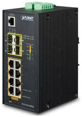 Planet IP30 Industrial L2+ / L4 8-Port 1000T 802.3at PoE+ 4-port 100 / 1000X SFP Full Managed Switch (-40 to 75 C, dual redundant power input on 48~56VDC termina (IGS-5225-8P4S)
