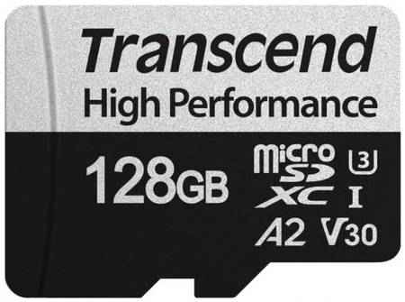 Флеш-накопитель Transcend Карта памяти Transcend 128GB UHS-I U3 A2 microSD microSD w /  adapter (TS128GUSD330S)