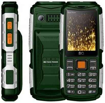 Мобильный телефон BQ 2430 Tank Power зеленый серебристый