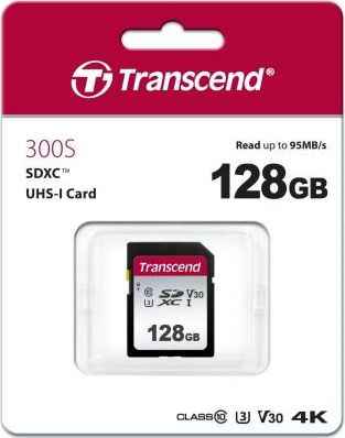 Флеш карта SDXC 128Gb Class10 Transcend TS128GSDC300S w / o adapter