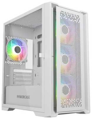 Powercase ByteFlow Micro White, Tempered Glass, 4х 120mm ARGB fans, ARGB HUB, белый, mATX (CAMBFW-A4) 2034916036