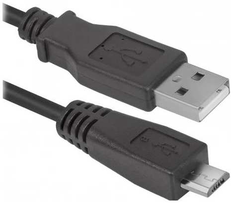 Кабель microUSB 1.8м Defender USB08-06 круглый черный 87459 203491792