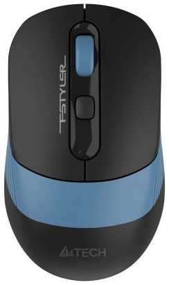 Мышь A4Tech Fstyler FG10CS Air черный/синий оптическая (2000dpi) silent беспроводная USB для ноутбука (4but) 2034940400
