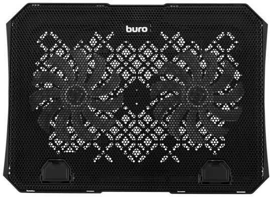 Бюрократ Подставка для ноутбука Buro BU-LCP150-B212 15335x265x22мм 74.35дБ 1xUSB 2x 140ммFAN 480г металлическая сетка/пластик черный 2034940843