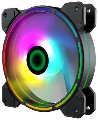 Кулер для корпуса ПК/ Gamemax FN-12Rainbow-D, 12CM ARGB Rainbow Fan, Dual rings+centre ARGB LEDs, 3pin+4Pin connector 2034943676