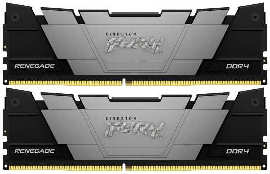 Оперативная память для компьютера 64Gb (2x32Gb) PC4-25600 3200MHz DDR4 DIMM CL16 Kingston Fury Renegade KF432C16RB2K2/64