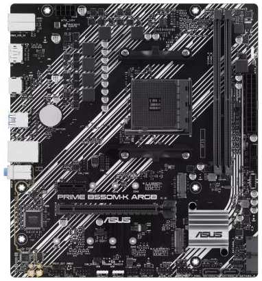 ASUS PRIME B550M-K ARGB, Socket AM4, B550, 2*DDR4, DP+HDMI, SATA3 + RAID, Audio, Gb LAN, USB 3.2, USB 2.0, COM*1 header (w/o cable), mATX ; 90MB1GC0-M 2034948514