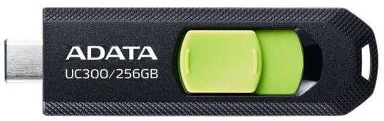 ADATA Флеш накопитель 256GB A-DATA UC300, USB 3.2/TypeC, черный/зеленый 2034948521