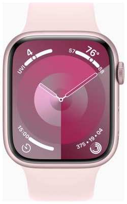 Смарт-часы Apple Watch Series 9 A2980 45мм OLED корп.розовый Sport Band рем.розовый разм.брасл.:140-190мм (MR9G3LL/A) 2034948799