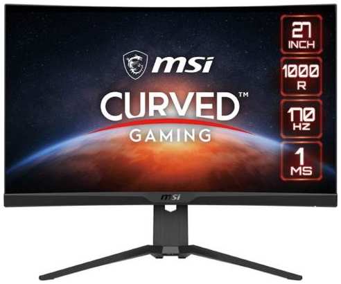 Монитор MSI 27 G272CQP VA LED 1ms 16:9 HDMI матовая HAS 300cd 178гр/178гр 2560x1440 170Hz FreeSync Premium DP 2K 6.01кг