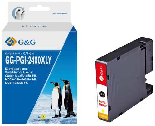 Картридж струйный G&G GG-PGI-2400XLY PGI-2400XL Y желтый (20.4мл) для Canon Maxify iB4040/iB4140/МВ5040/MB5140/МВ5340/MB5440 2034962177