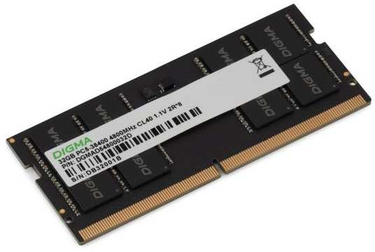 Память DDR5 32GB 4800MHz Digma DGMAS54800032D RTL PC5-38400 CL40 SO-DIMM 288-pin 1.1В dual rank Ret 2034964221