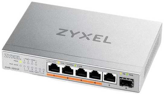 Коммутатор Zyxel XMG-105HP-EU0101F 5x2.5Гбит/с 1SFP+ 4PoE++ 70W неуправляемый 2034966067