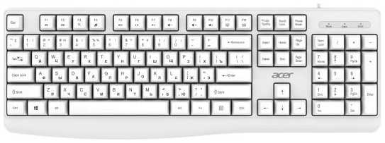 Клавиатура Acer OKW301 белый USB (ZL.KBDCC.01B) 2034966470