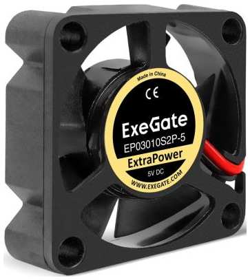 Вентилятор 5В DC ExeGate ExtraPower EP03010S2P-5 (30x30x10 мм, Sleeve bearing (подшипник скольжения), 2pin, 12000RPM, 33dBA) 2034973042