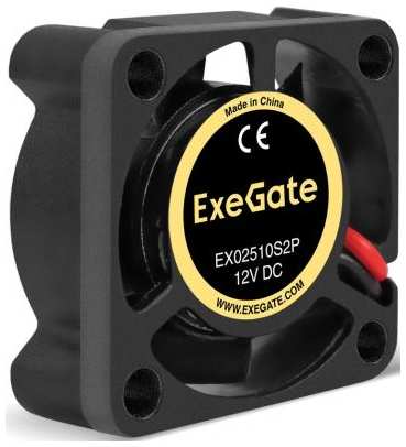 Вентилятор 12В DC ExeGate EX02510S2P (25x25x10 мм, Sleeve bearing (подшипник скольжения), 2pin, 10000RPM, 22dBA)