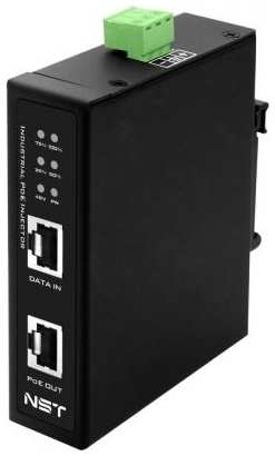 NST Промышленный PoE-инжектор Gigabit Ethernet на 90W с бустером напряжения. Соответствует стандартам PoE IEEE 802.3af/at/bt. Автоматическое определение P 2034975760