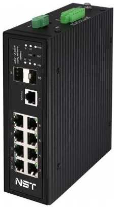 NST Промышленный управляемый (L2+) HiPoE коммутатор Gigabit Ethernet на 8GE PoE + 2 GE SFP порта с функцией мониторинга температуры/ влажности/ напряжения